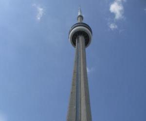 пазл Си-Эн Тауэр, связи и смотровая башня с высоты более 553 метров, Торонто, Онтарио, Канада
